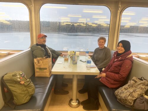 ESI team members on the ferry through the San Juan Islands